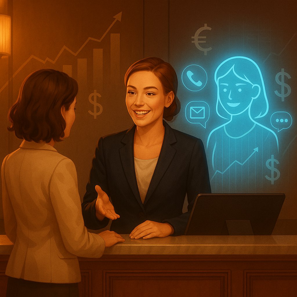 Front of house staff with AI assistant