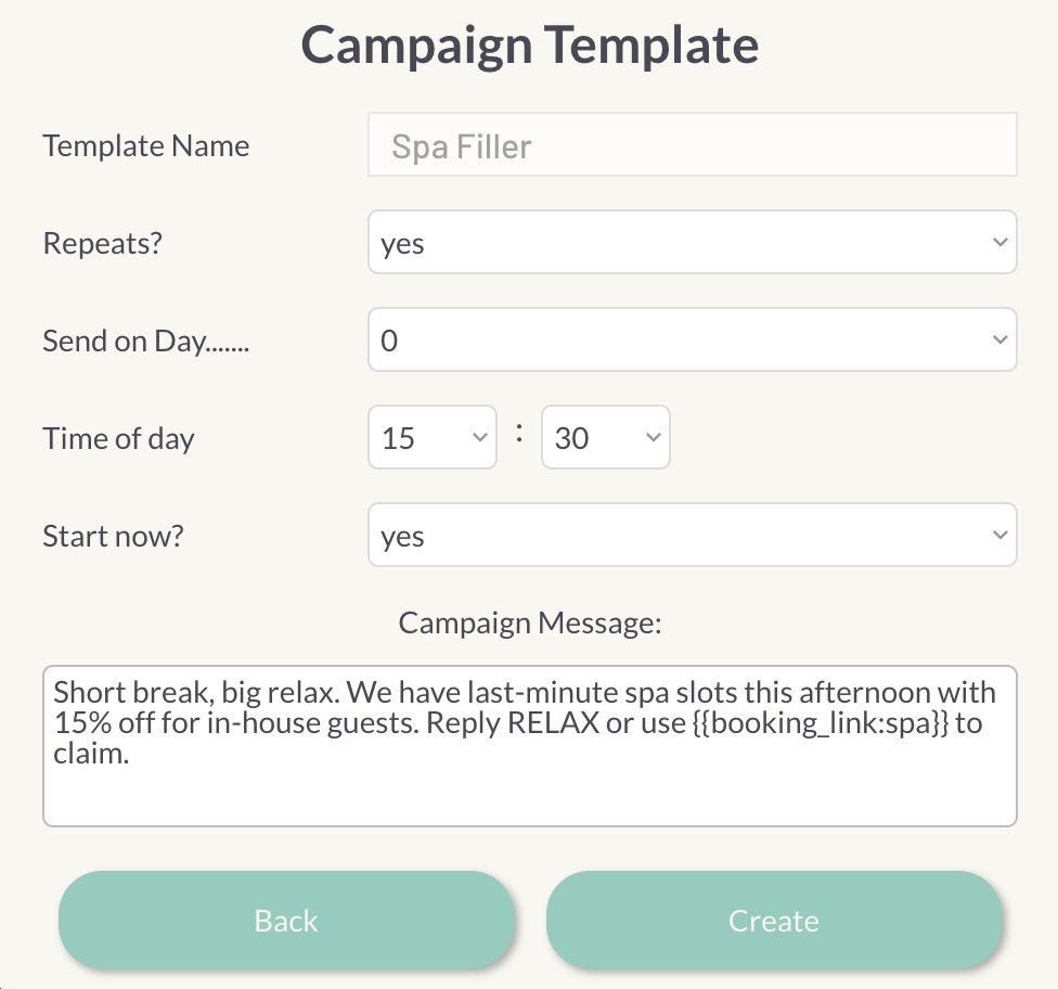 Campaign management dashboard with live and inactive campaigns