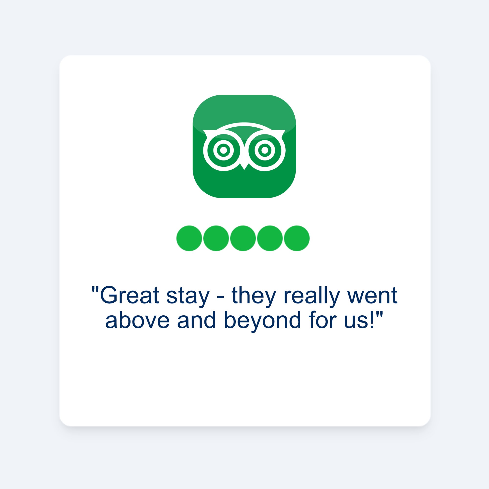 5-star TripAdvisor review after issue resolution